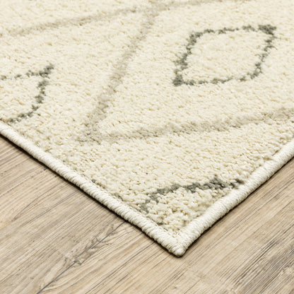 Carson Lattice Ivory/ Sand Tribal Cut Pile Rug
