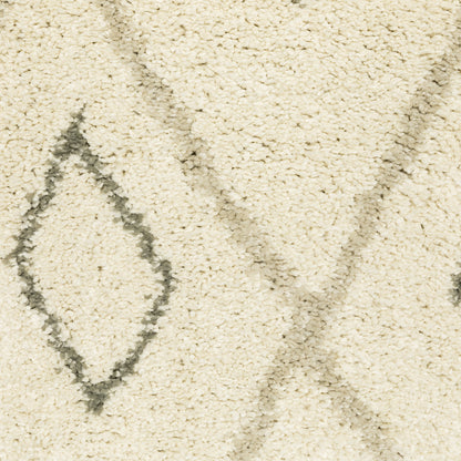 Carson Lattice Ivory/ Sand Tribal Cut Pile Rug