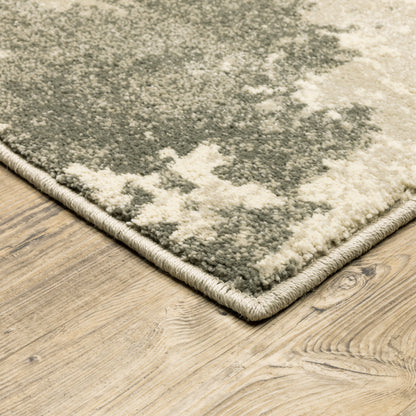 Carson Abstract Beige/ Grey Cut Pile Rug