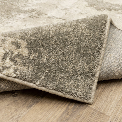 Carson Abstract Beige/ Grey Cut Pile Rug