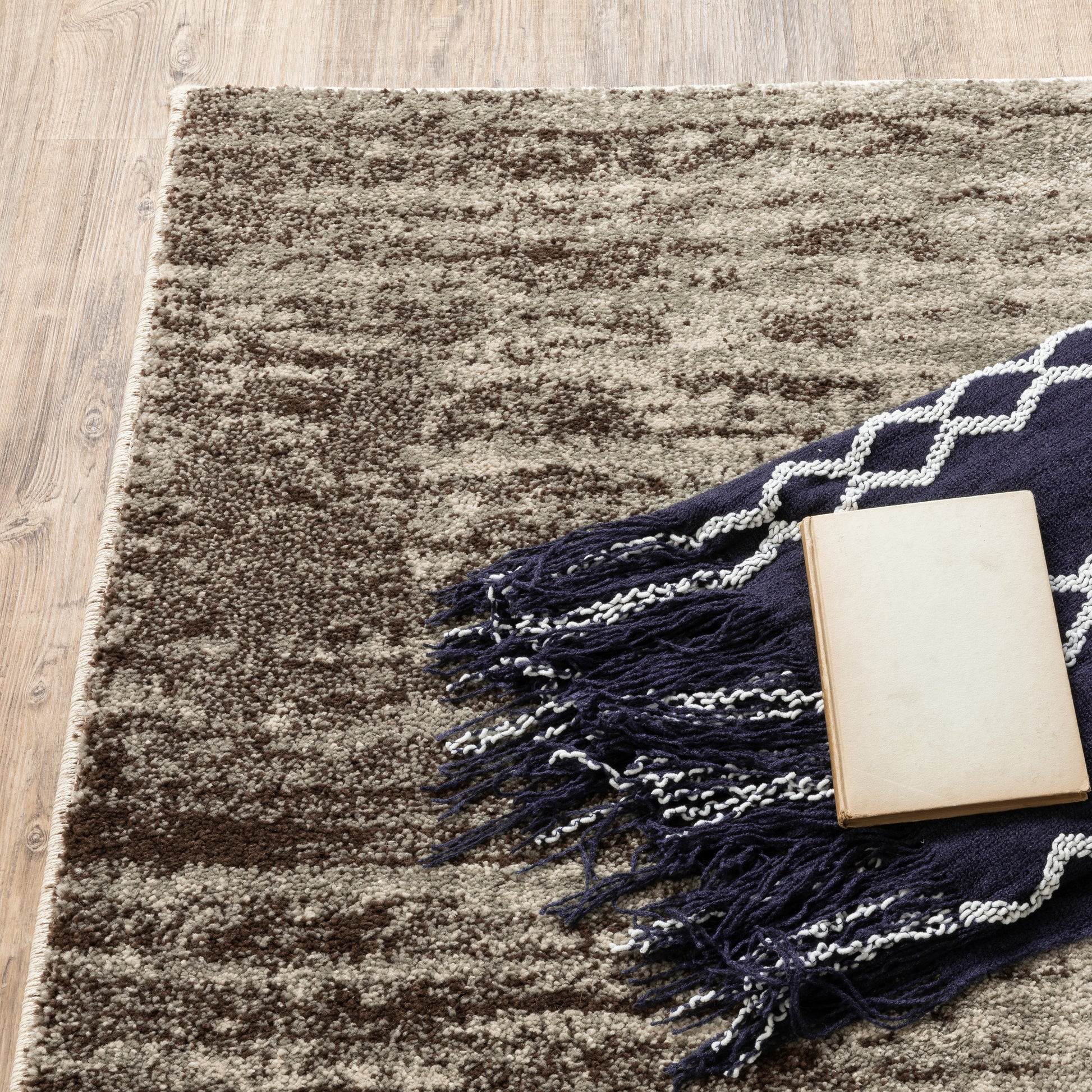 Carson Abstract Beige/ Grey Cut Pile Rug