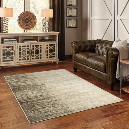 Carson Abstract Beige/ Grey Cut Pile Rug