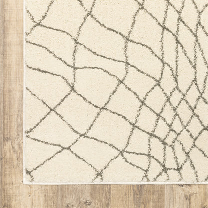 Carson Geometric Ivory/ Grey Cut Pile Rug