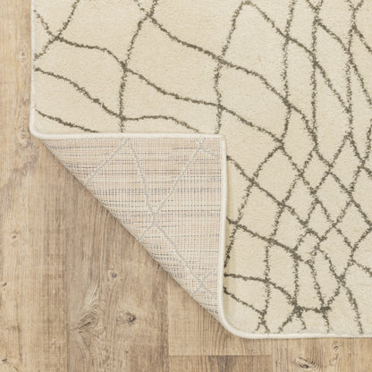 Carson Geometric Ivory/ Grey Cut Pile Rug