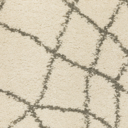 Carson Geometric Ivory/ Grey Cut Pile Rug