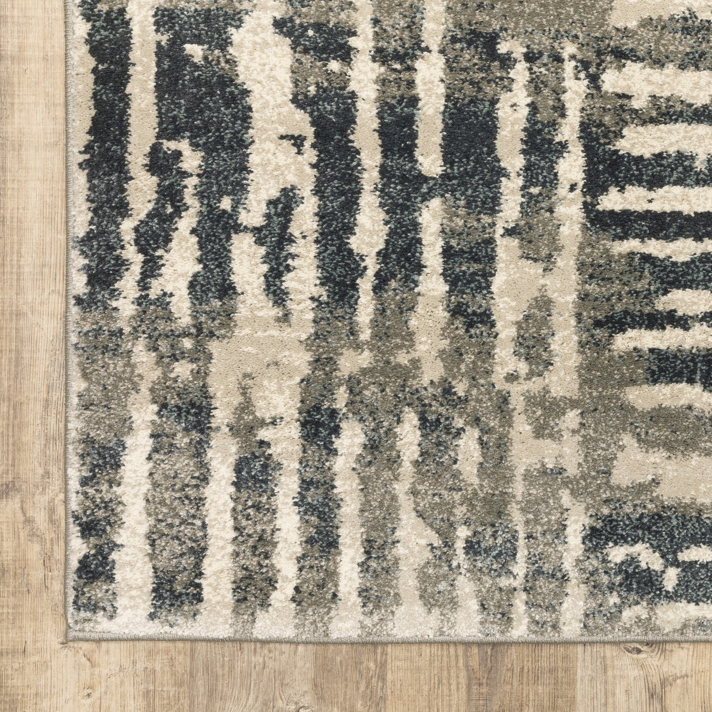 Carson Abstract Blue/ Beige Geometric Cut Pile Rug