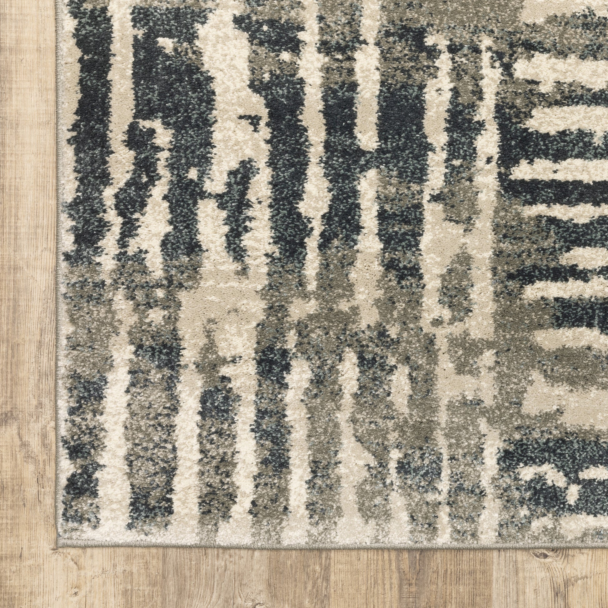 Carson Abstract Blue/ Beige Geometric Cut Pile Rug