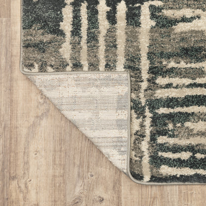 Carson Abstract Blue/ Beige Geometric Cut Pile Rug