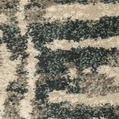 Carson Abstract Blue/ Beige Geometric Cut Pile Rug