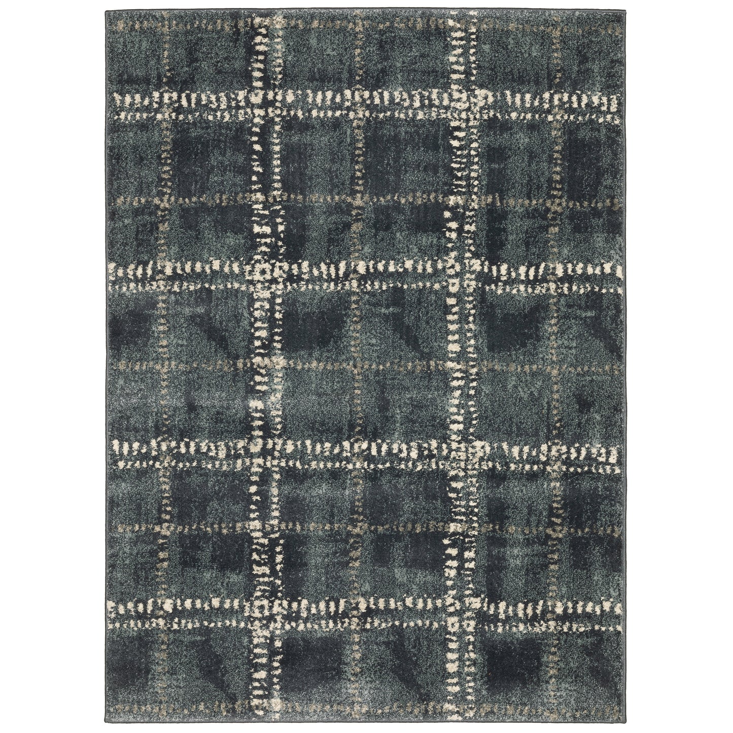 Carson 0746J Blue Geometric Rug