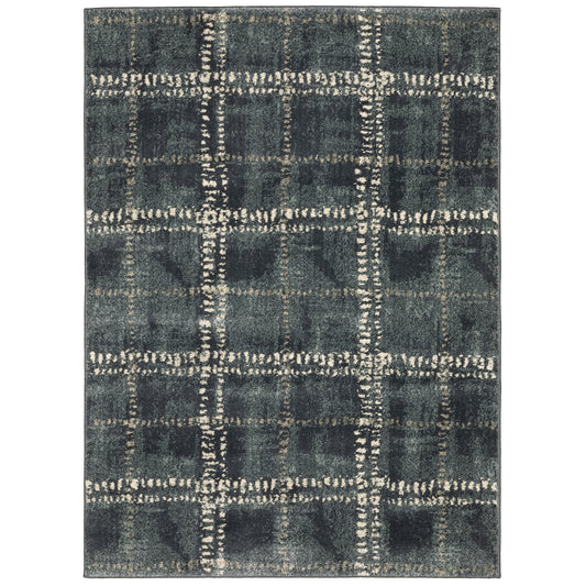 Carson 0746J Blue Geometric Rug