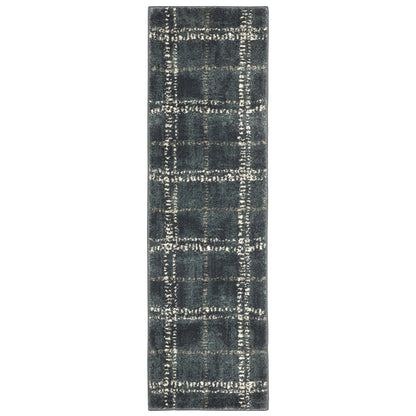 Carson 0746J Blue Geometric Rug