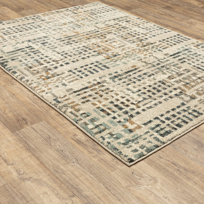Carson Abstract Beige/ Multi Cut Pile Rug