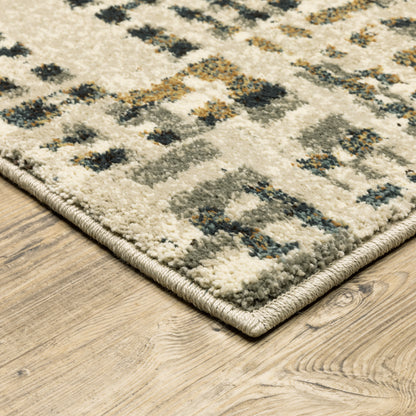 Carson Abstract Beige/ Multi Cut Pile Rug