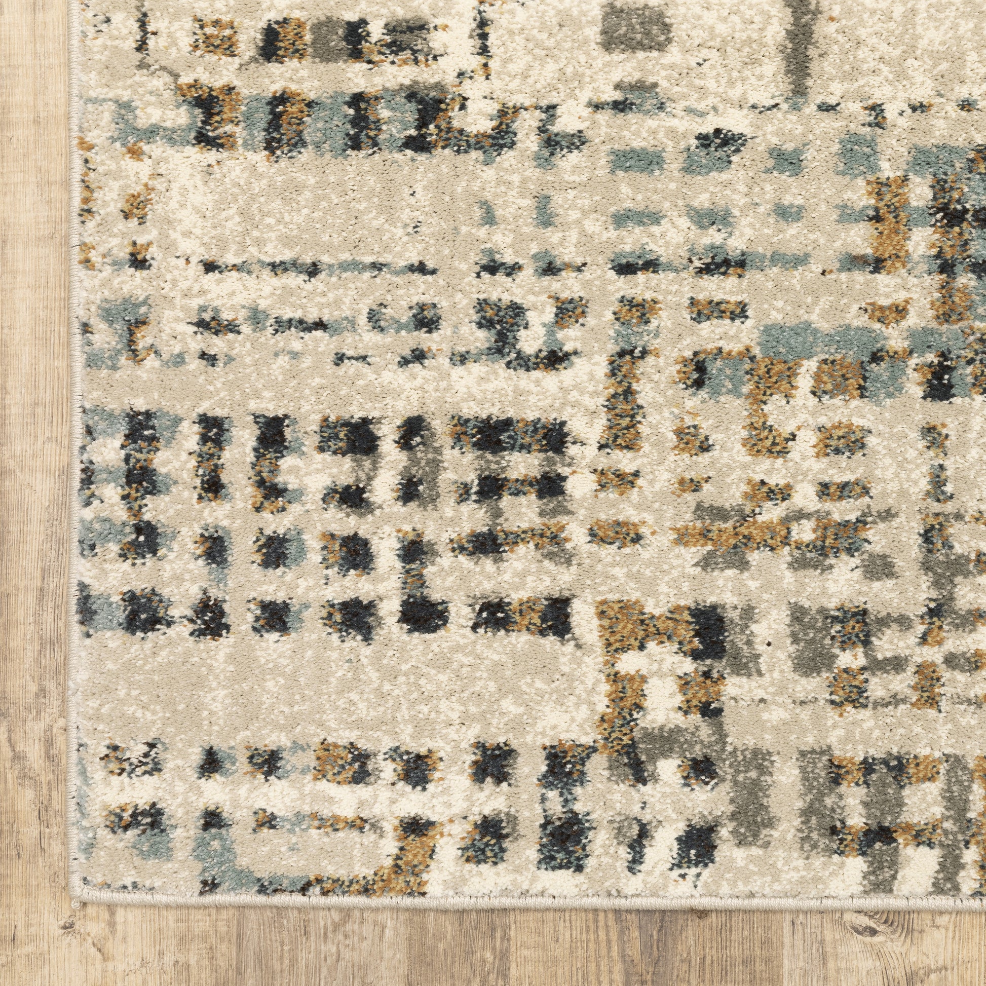 Carson Abstract Beige/ Multi Cut Pile Rug