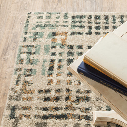 Carson Abstract Beige/ Multi Cut Pile Rug
