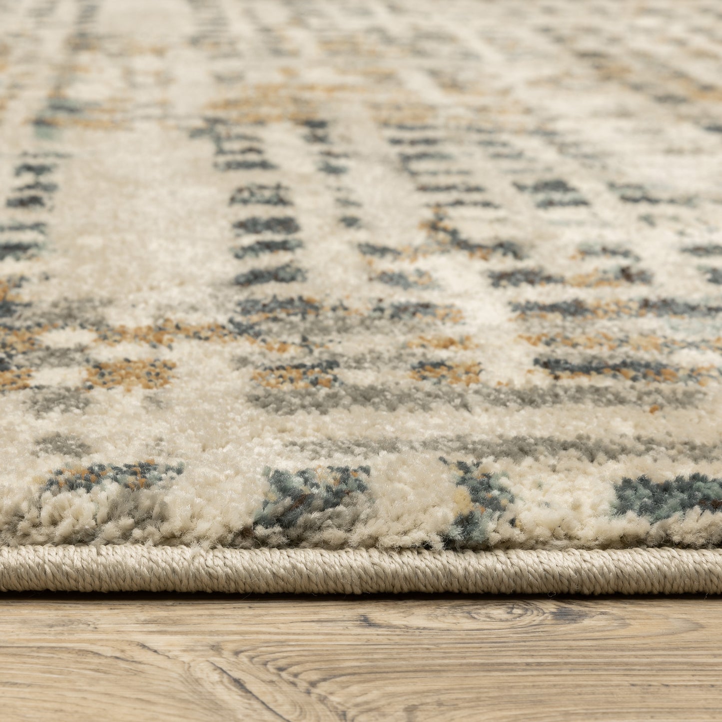 Carson Abstract Beige/ Multi Cut Pile Rug