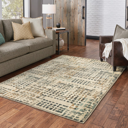 Carson Abstract Beige/ Multi Cut Pile Rug