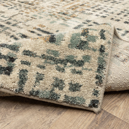 Carson Abstract Beige/ Multi Cut Pile Rug