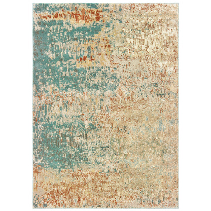 Carson 9654B Blue Distressed Rug