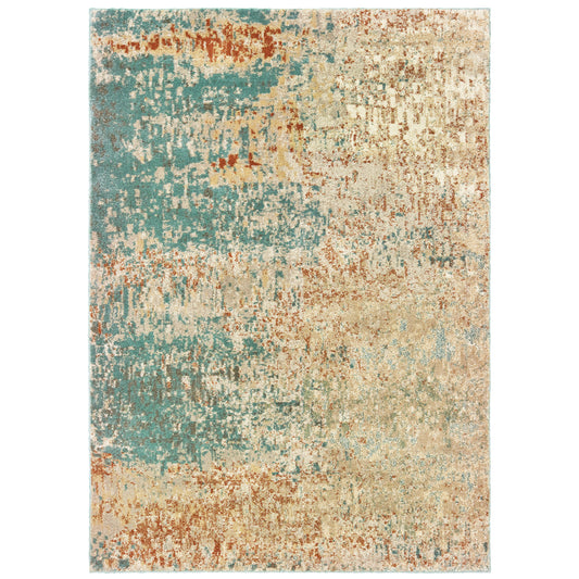 Carson 9654B Blue Distressed Rug