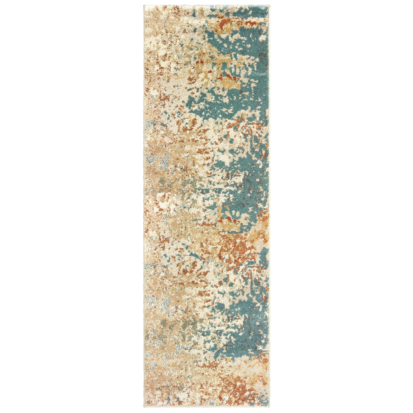 Carson 9654B Blue Distressed Rug