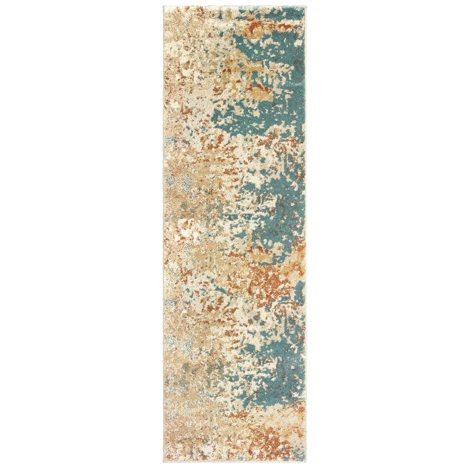 Carson 9654B Blue Distressed Rug