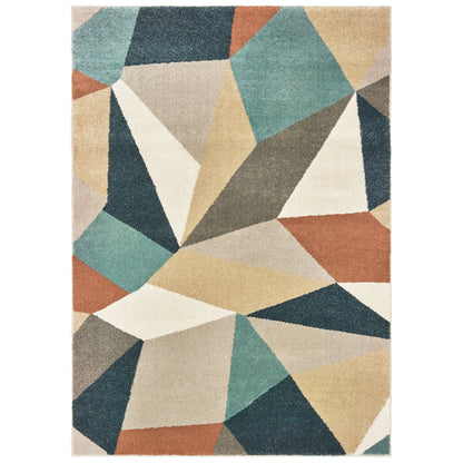 Carson 9659B Blue Geometric Rug
