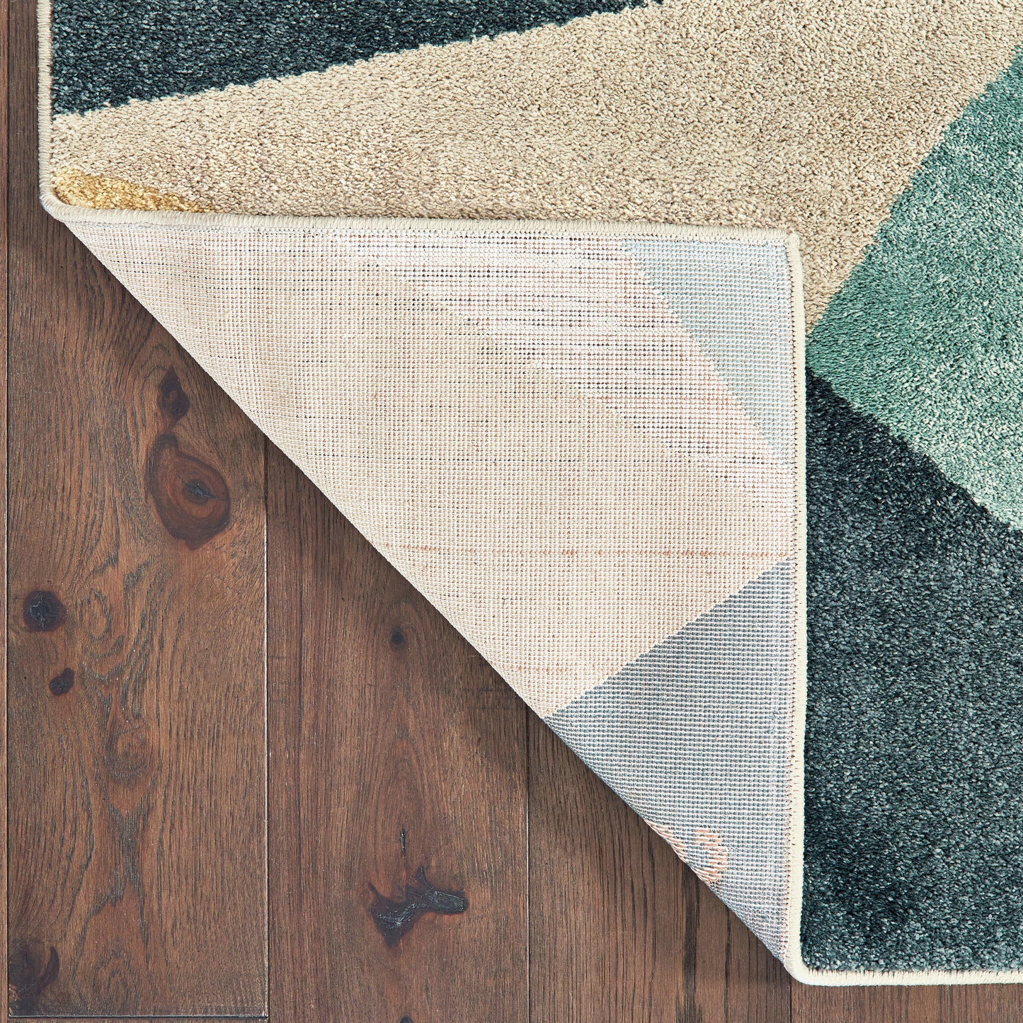 Carson Geometric Blue/ Orange Cut Pile Rug