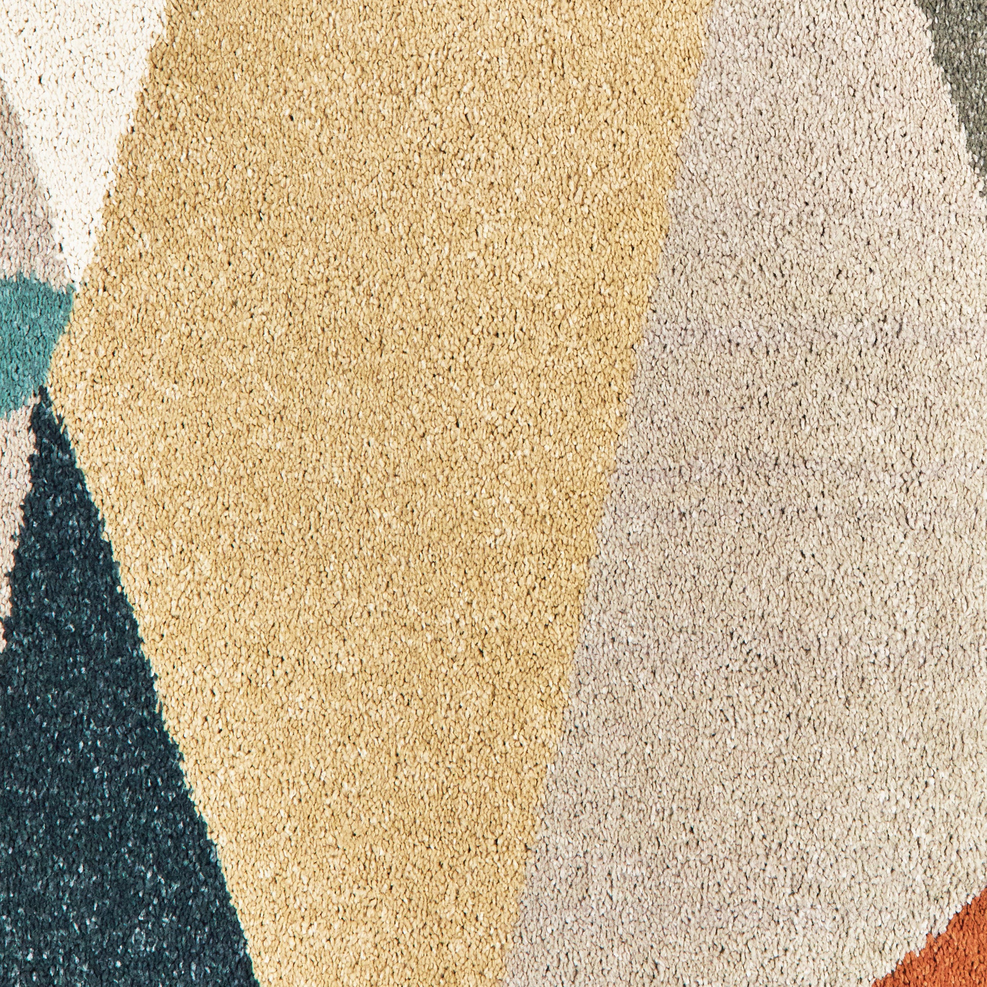 Carson Geometric Blue/ Orange Cut Pile Rug