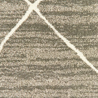 Carson Distressed Grey/ Ivory Lattice Cut Pile Rug