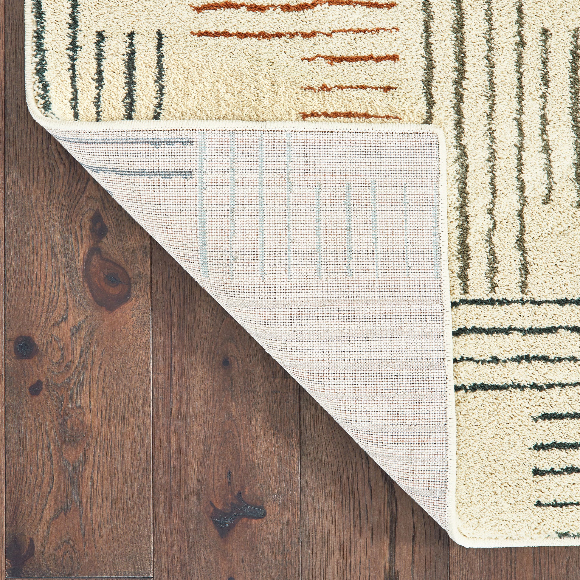 Carson Stripe Ivory/ Multi Geometric Cut Pile Rug