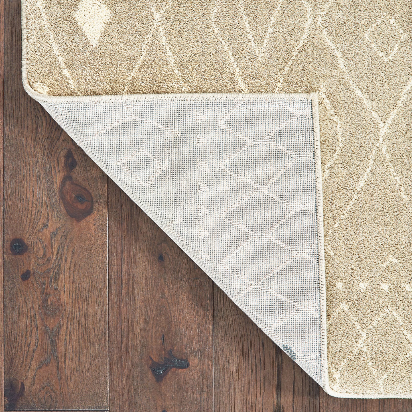 Carson Tribal Sand/ Ivory Geometric Cut Pile Rug