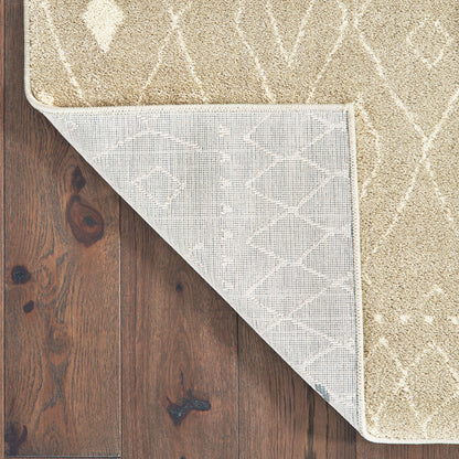 Carson Tribal Sand/ Ivory Geometric Cut Pile Rug