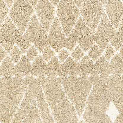 Carson Tribal Sand/ Ivory Geometric Cut Pile Rug