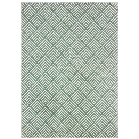 Carson 9667C Blue Geometric Rug