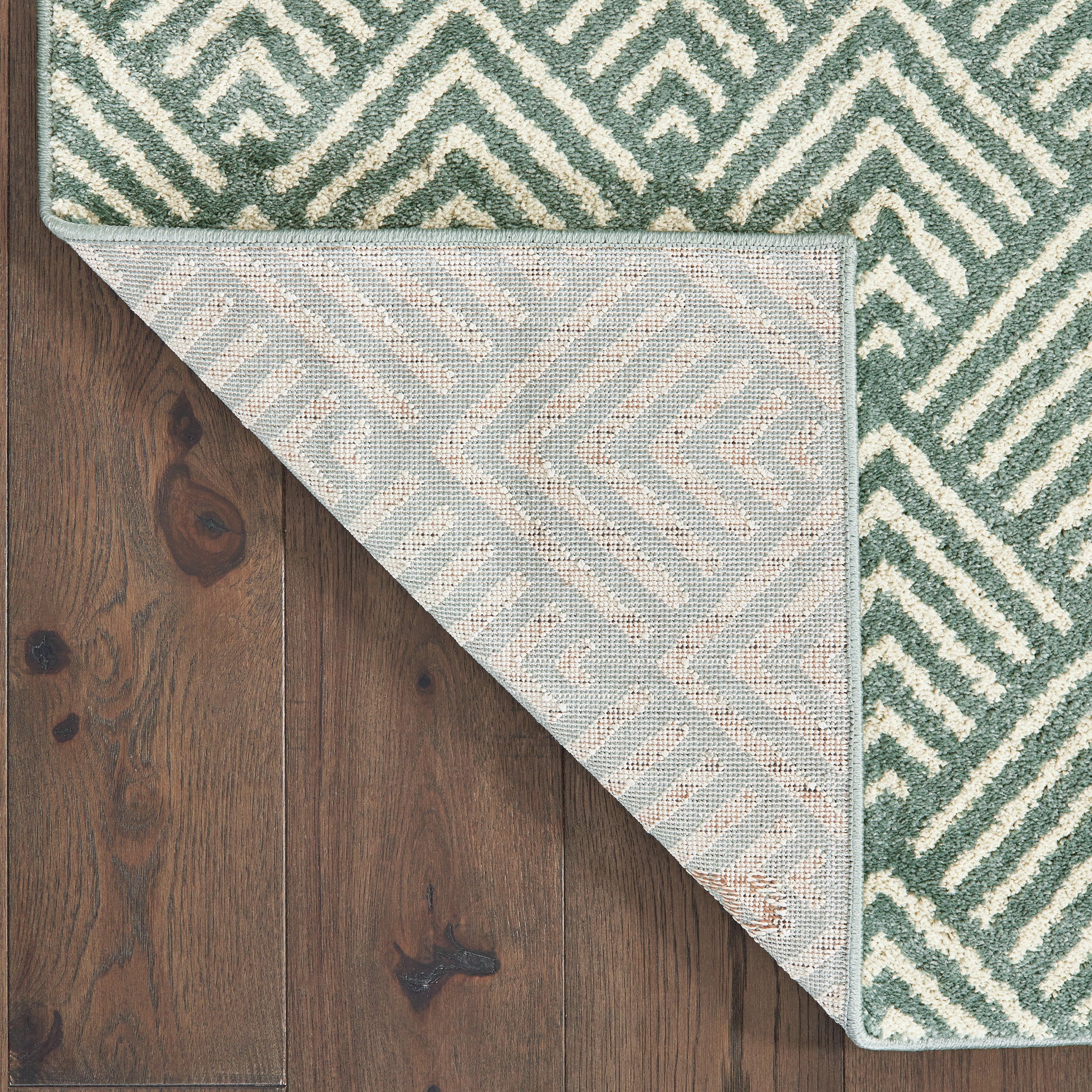 Carson Geometric Blue/ Ivory Cut Pile Rug