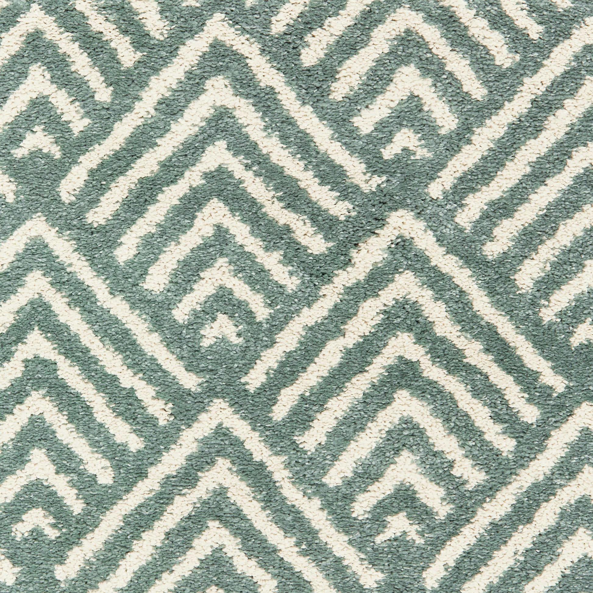 Carson Geometric Blue/ Ivory Cut Pile Rug