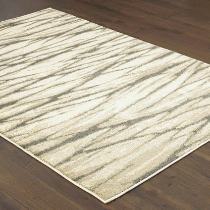 Carson Abstract Ivory/ Sand Cut Pile Rug