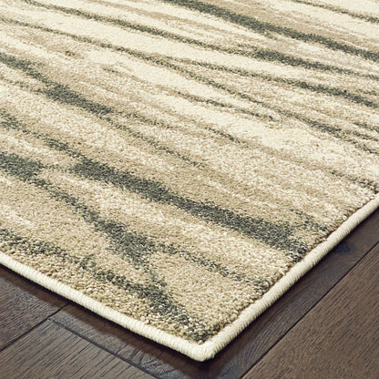 Carson Abstract Ivory/ Sand Cut Pile Rug