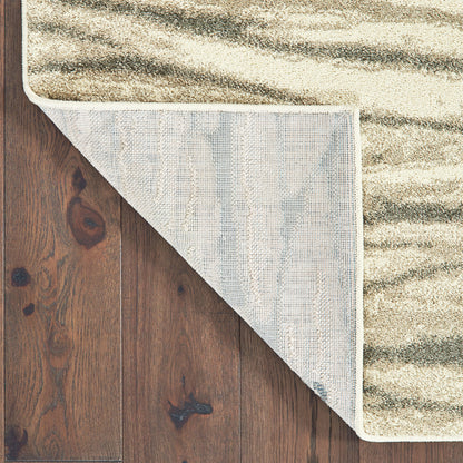 Carson Abstract Ivory/ Sand Cut Pile Rug