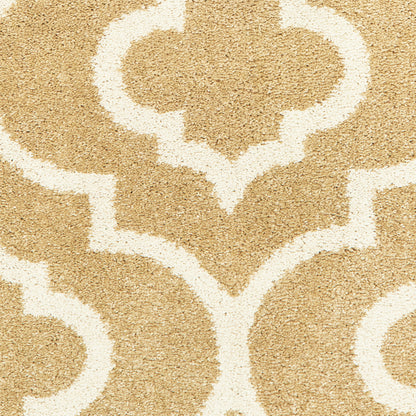 Carson Trefoil Gold/ Ivory Geometric Cut Pile Rug