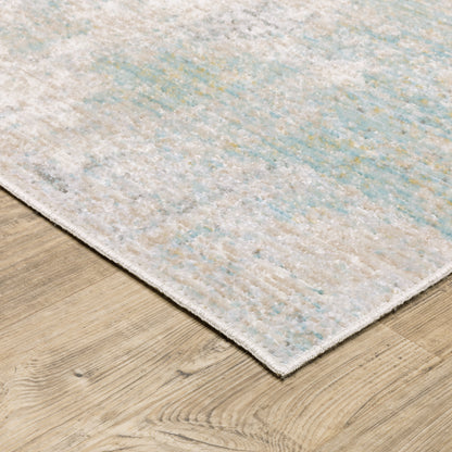 Cavett Abstract Ivory/ Green Cut Pile Rug