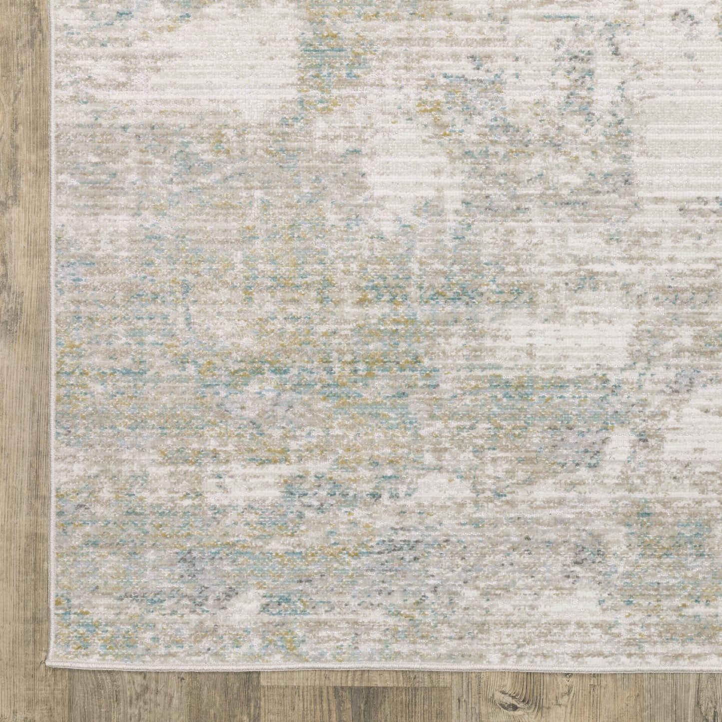 Cavett Abstract Ivory/ Green Cut Pile Rug