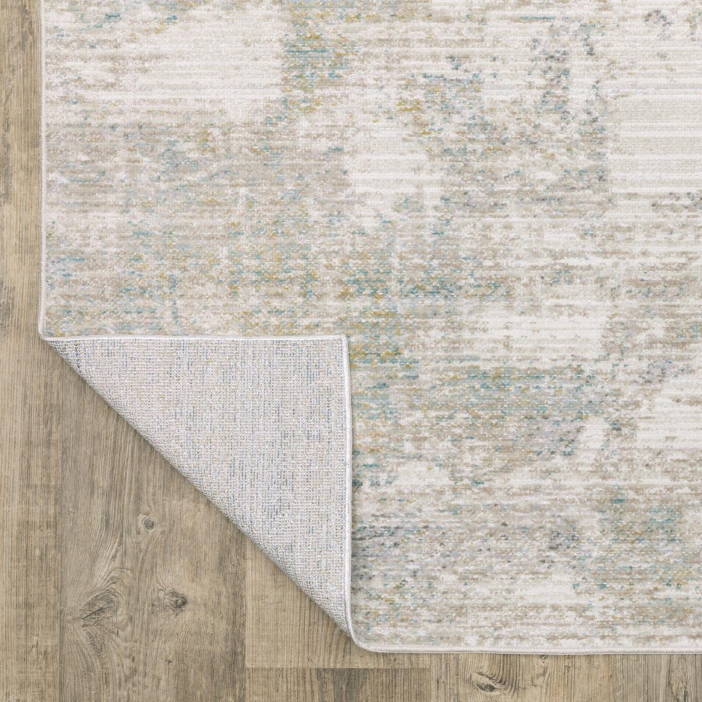 Cavett Abstract Ivory/ Green Cut Pile Rug