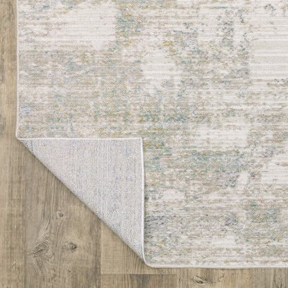 Cavett Abstract Ivory/ Green Cut Pile Rug