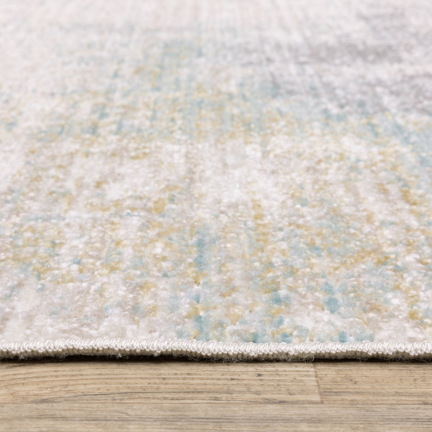 Cavett Abstract Ivory/ Green Cut Pile Rug