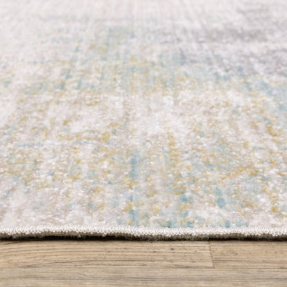 Cavett Abstract Ivory/ Green Cut Pile Rug