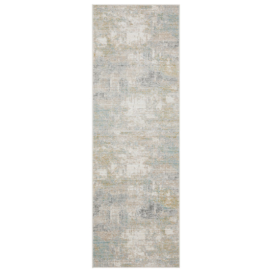 Cavett Cav01 Ivory/ Green Abstract Rug