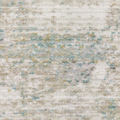 Cavett Abstract Ivory/ Green Cut Pile Rug